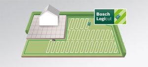 Bosch-Indego-Mähroboter mähen den Rasen systematisch in parallelen Bahnen. Mit der so genannten Logicut-Technologie will der Hersteller 30 Prozent Zeit einsparen im Vergleich mit der zufälligen Navigation, die die meisten anderen Hersteller nutzen. (Quelle: bosch-garden.com)