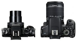 G1X Mark 3 Kompaktkamera mit APS-C-Sensor und Spiegelreflexkamera mit APS-C-Sensor - Größe vergleichen
