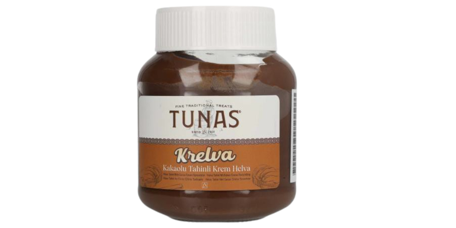 Schraubglas mit kakaohaltigem Tahin der Marke Tunas