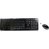 SlimStar i820 cordless kabelloses 2,4GHZ Desktop Set Slimline Tastatur Klavierlack gummierte Tasten Funk schwarz