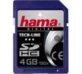 Speicherkarte im Test: SD HC 4GB 150x TechLine von Hama, Testberichte.de-Note: 1.7 Gut