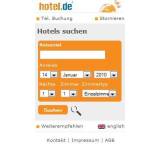 Onlineshop im Test: Mobile Hotelbörse von hotel.de, Testberichte.de-Note: ohne Endnote