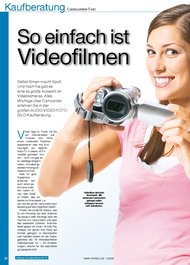 Audio Video Foto Bild: „So einfach ist Videofilmen“ - Camcorder mit HDV-Aufnahme (Ausgabe: 1)