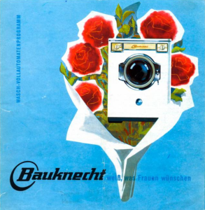 Alte Bauknecht-Werbung mit dem Slogan „Bauknecht weiß, was Frauen wünschen“