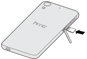 Einsetzen einer Speicherkarte in ein HTC-Handy