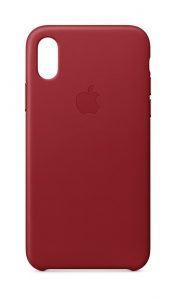 Eine iPhone-Leder-Tasche von Apple in rot.