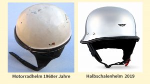 Motorradhelm 1960er Jahre und Jethelm 2019