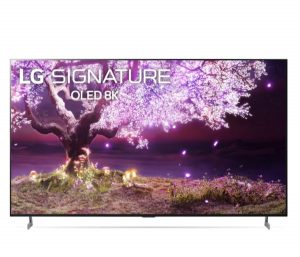 LG OLED77Z19LA vor weißem Hintergrund