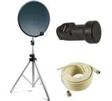 SAT-Antenne im Test: Camping Sat Anlage (PXS45 + LNB PXSI-01 + 10m Sat Koaxialkabel + 2 F-Steckern + Dreibein Stativ Alu) von PremiumX, Testberichte.de-Note: 1.6 Gut