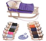 Schlitten im Test: Holzschlitten mit Rückenlehne und Winterfußsack von Babys-Dreams, Testberichte.de-Note: ohne Endnote