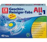 Geschirrspülmittel im Test: Geschirr-Reiniger-Tabs All in 1 von Kaufland / K-Classic, Testberichte.de-Note: 2.1 Gut