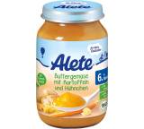 Babynahrung im Test: Buttergemüse mit Kartoffeln und Hühnchen von Alete bewusst, Testberichte.de-Note: 2.9 Befriedigend