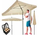 Sonnenschirm im Test: Höhenverstellbarer rechteckiger Sonnenschirm (125 x 200 cm) von TOM, Testberichte.de-Note: 2.0 Gut