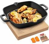 Pfanne im Test: Grillpfanne Gusseisen mit Griff von Overmont, Testberichte.de-Note: 1.8 Gut