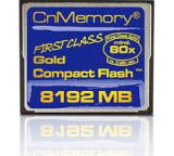 Speicherkarte im Test: Compact Flash Card First Class Gold von CnMemory, Testberichte.de-Note: 2.2 Gut
