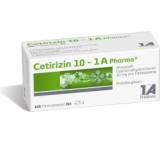 Medikament gegen Allergie im Test: Cetirizin 10 - 1A Pharma, Filmtabletten von 1 A Pharma, Testberichte.de-Note: 1.3 Sehr gut