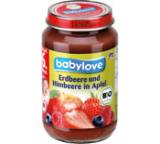 Babynahrung im Test: Erdbeere und Himbeere in Apfel von dm / Babylove, Testberichte.de-Note: 3.0 Befriedigend