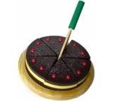 Holztortenset mit Messer