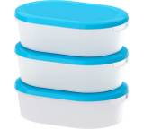 Jämka Dose mit Deckel, 0,9 l, transparent weiß, blau (3er-Set)