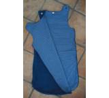 Schlafsack Fleece mit Ringelfutter, ozeanblau