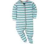 Schlafanzug, grau/mint geringelt