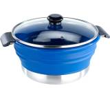 Campinggeschirr im Test: Faltbarer Silikon-Kochtopf mit Glas-Deckel von Rosenstein & Söhne, Testberichte.de-Note: 4.0 Ausreichend