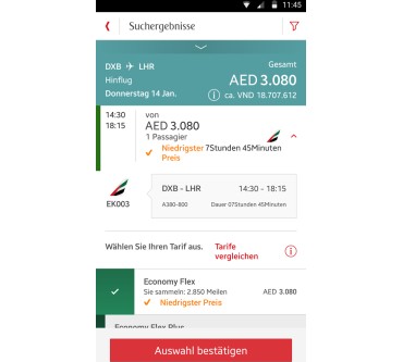 Produktbild Emirates Airlines App