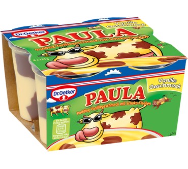 Produktbild Dr. Oetker Paula Pudding Vanillegeschmack mit Schoko-Flecken