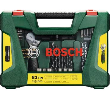 Produktbild Bosch 83-teiliges V-Line TiN-Bohrer- und Bit-Set mit LED-Taschenlampe und Rollgabelschlüssel