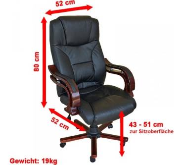 Produktbild TecTake Bürostuhl mit Buffalo-Split-Lederbezug