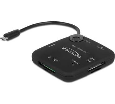 Produktbild Delock Micro USB OTG Card-Reader + USB Hub (65529)