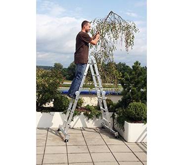 Produktbild Günzburger Aluminium-Vielzweckleiter mit nivello®-Traverse 4 x 3 Sprossen