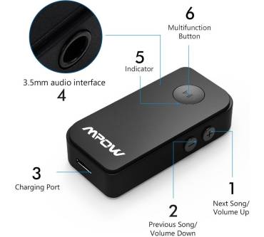Produktbild Mpow Bluetooth 4.1 Empfänger (BD3)