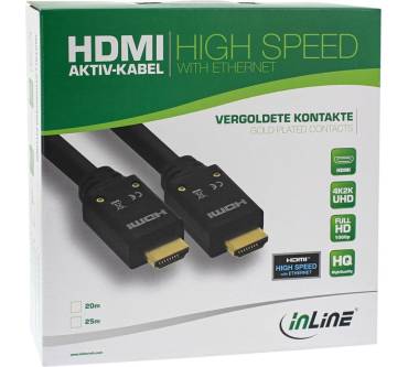 Produktbild InLine HDMI Aktiv-Kabel, HDMI-High Speed mit Ethernet (25m)