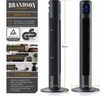 Produktbild Brandson Turmventilator mit Fernbedienung (96 cm)