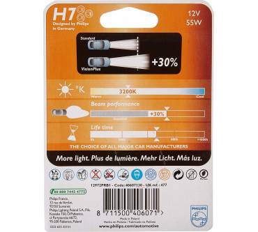 Produktbild Philips Vision +30% H7