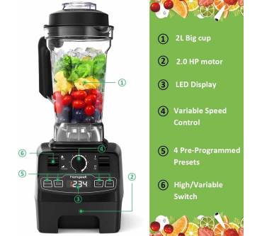 Produktbild Homgeek H24956 Standmixer 2000 Watt (Modell 2019)