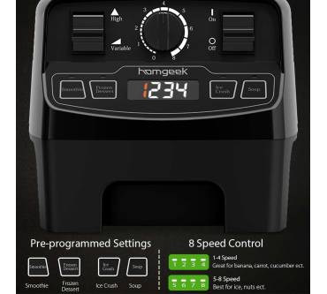 Produktbild Homgeek H24956 Standmixer 2000 Watt (Modell 2019)