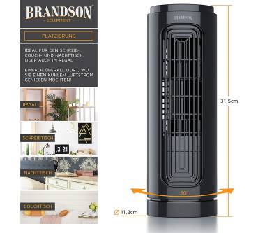 Produktbild Brandson Tischventilator mit Fernbedienung (31,5 cm)