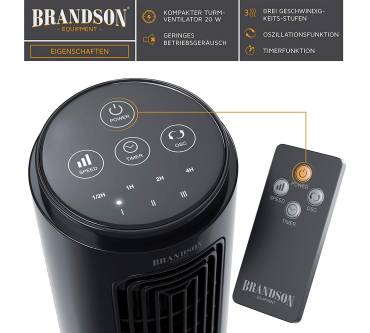 Produktbild Brandson Tischventilator mit Fernbedienung (31,5 cm) 