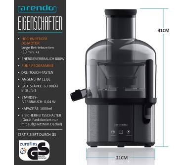 Produktbild Arendo Fast Juicer 303896