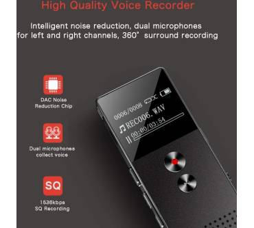 Produktbild Mibao 16GB Digitales Diktiergerät