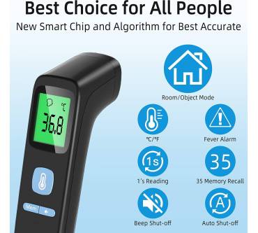 Produktbild Ankovo Kontaktloses Infrarot Fieberthermometer (FC-IR200)