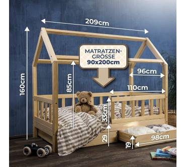 Produktbild Riverbank Hausbett mit Schubladen für Kinder