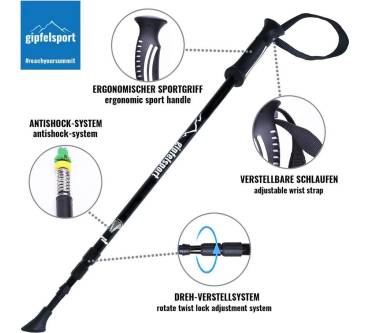 Produktbild Gipfelsport Aluminium Wanderstock mit Kunststoffgriff