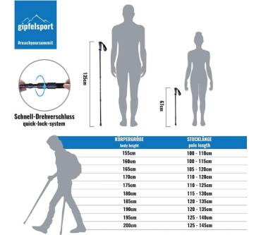 Produktbild Gipfelsport Aluminium Wanderstock mit Kunststoffgriff