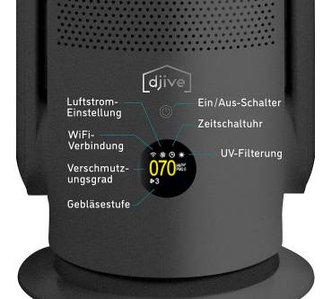 Produktbild Djive Flowmate ARC Casual 2in1 Luftreiniger und Ventilator