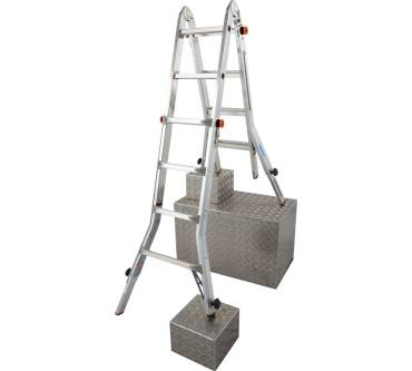 Produktbild Krause TeleVario Sprossen-Gelenk-Teleskopleiter mit 4 Holmverlängerungen (4x4)