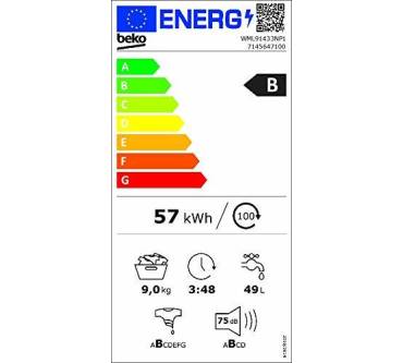 | gut Ausstattung mit WML91433NP1: kleinen Energiebilanz zum Beko Preis Gute 1,8 guter