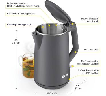 Produktbild N8werk Wasserkocher mit Doppelwand-Design